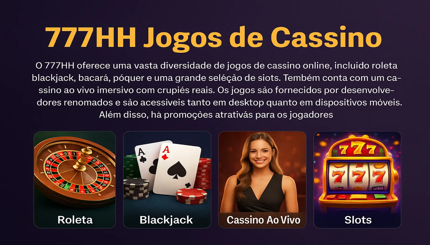 Jogos de cassino online 777HH